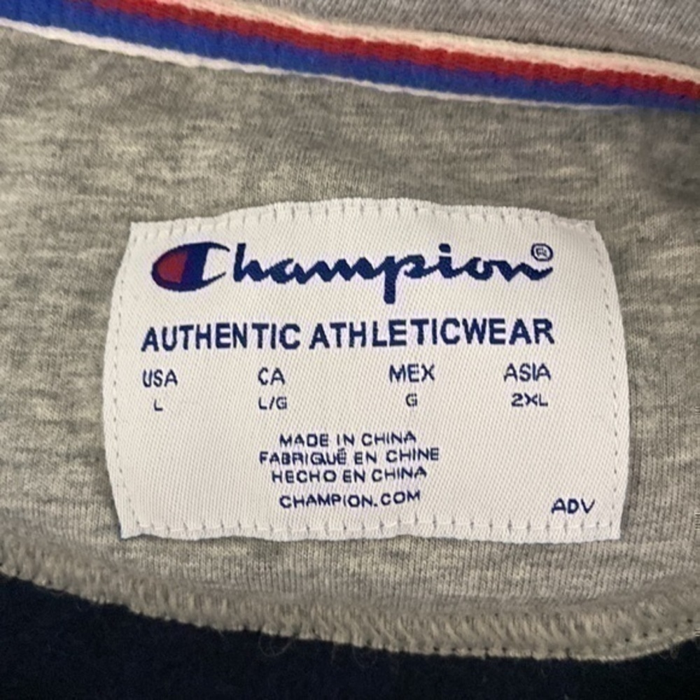 Champion hoodie navy with gray lined hood! - Picture 6 of 6